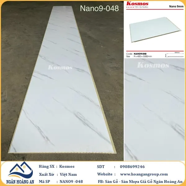  Tấm Nhựa Nano Ốp Tường Ốp Trần Giả Gỗ Kosmos 9mm